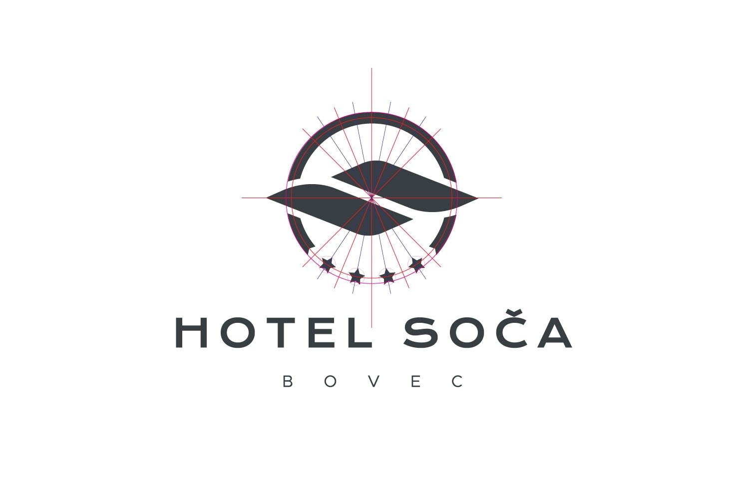 Grafično oblikovanje logotipa Hotela Soča.